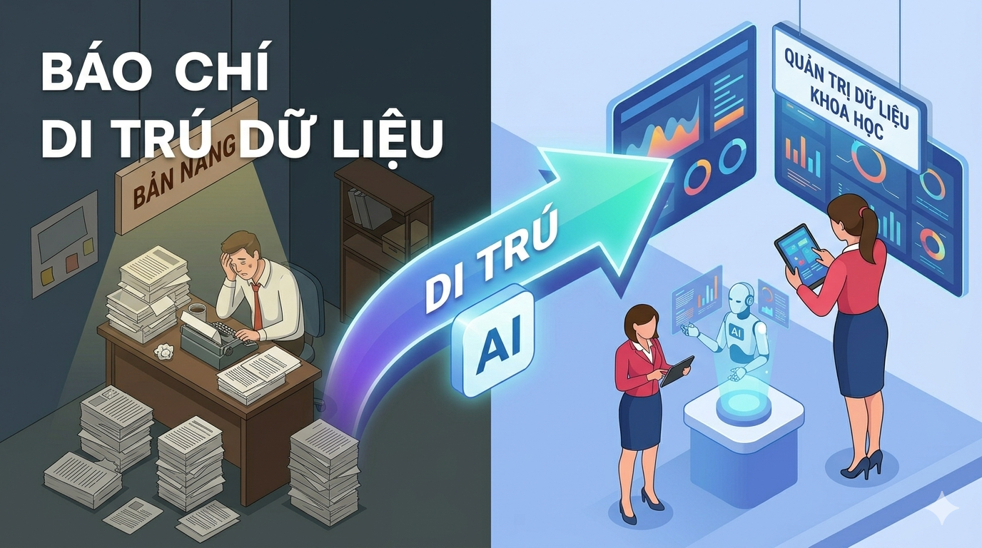 Quy trình tích hợp trí tuệ nhân tạo vào tòa soạn số và cuộc di trú từ bản năng sang quản trị dữ liệu khoa học (Bài 01)